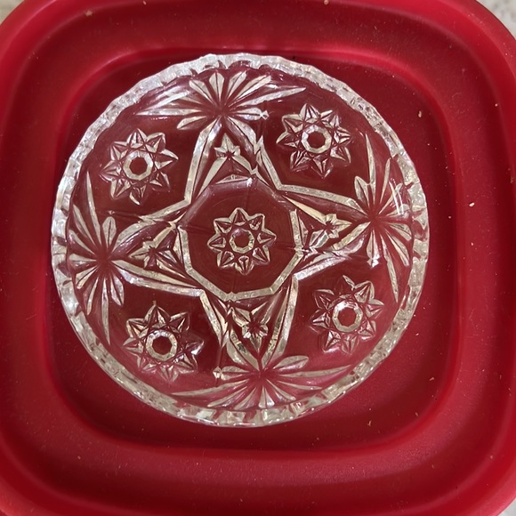 Vintage Glass Coasters - Set 4 Crystal Clear - Depression Glass Star - Picture 5 of 15